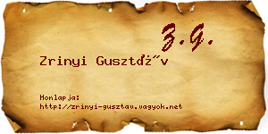 Zrinyi Gusztáv névjegykártya